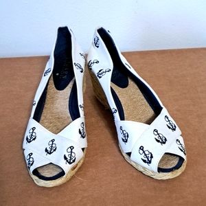 Lauren Ralph Lauren Cecilia wedge shoes canvas 8B